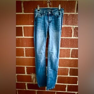 Rue21 Size 0 Long Mid-Rise Blue Jeggings